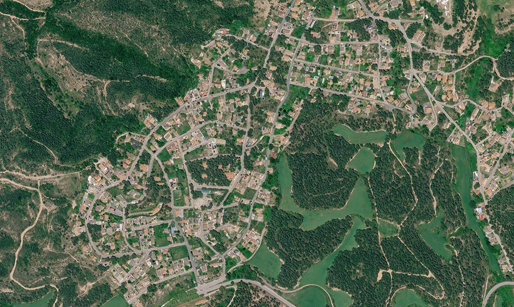 Mapa topográfico urbanización